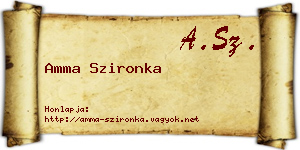 Amma Szironka névjegykártya